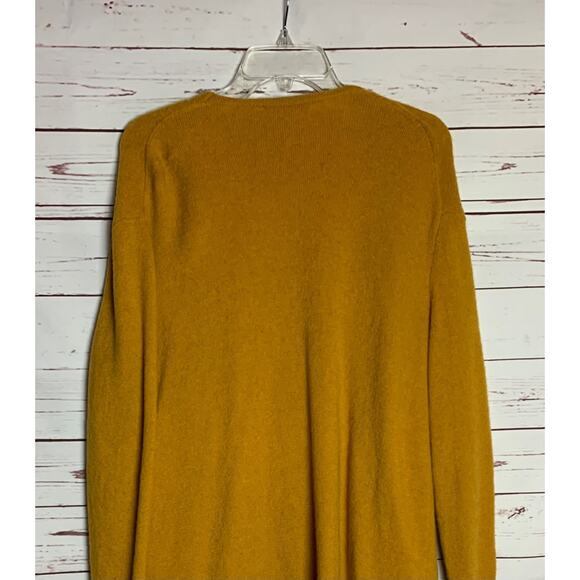 Madewell Women's M Medium Gold Mustard Alpaca Wool Open Pockets Sweater Cardigan - Picture 9 of 11
